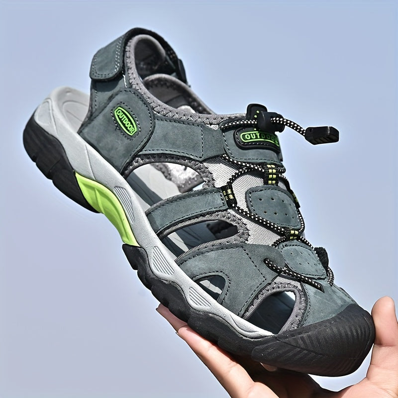Men's Casual Leather Sandals for Outdoor Activities and Beach