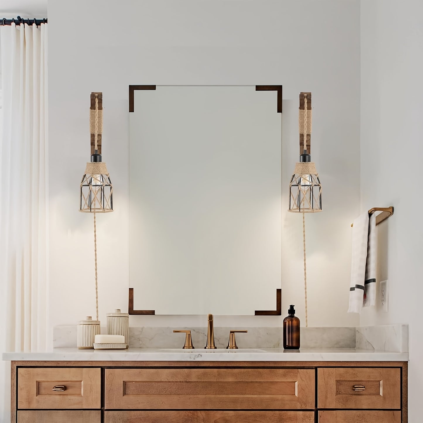 Rustic Plug In Wall Sconces Set For Cozy Home Decor