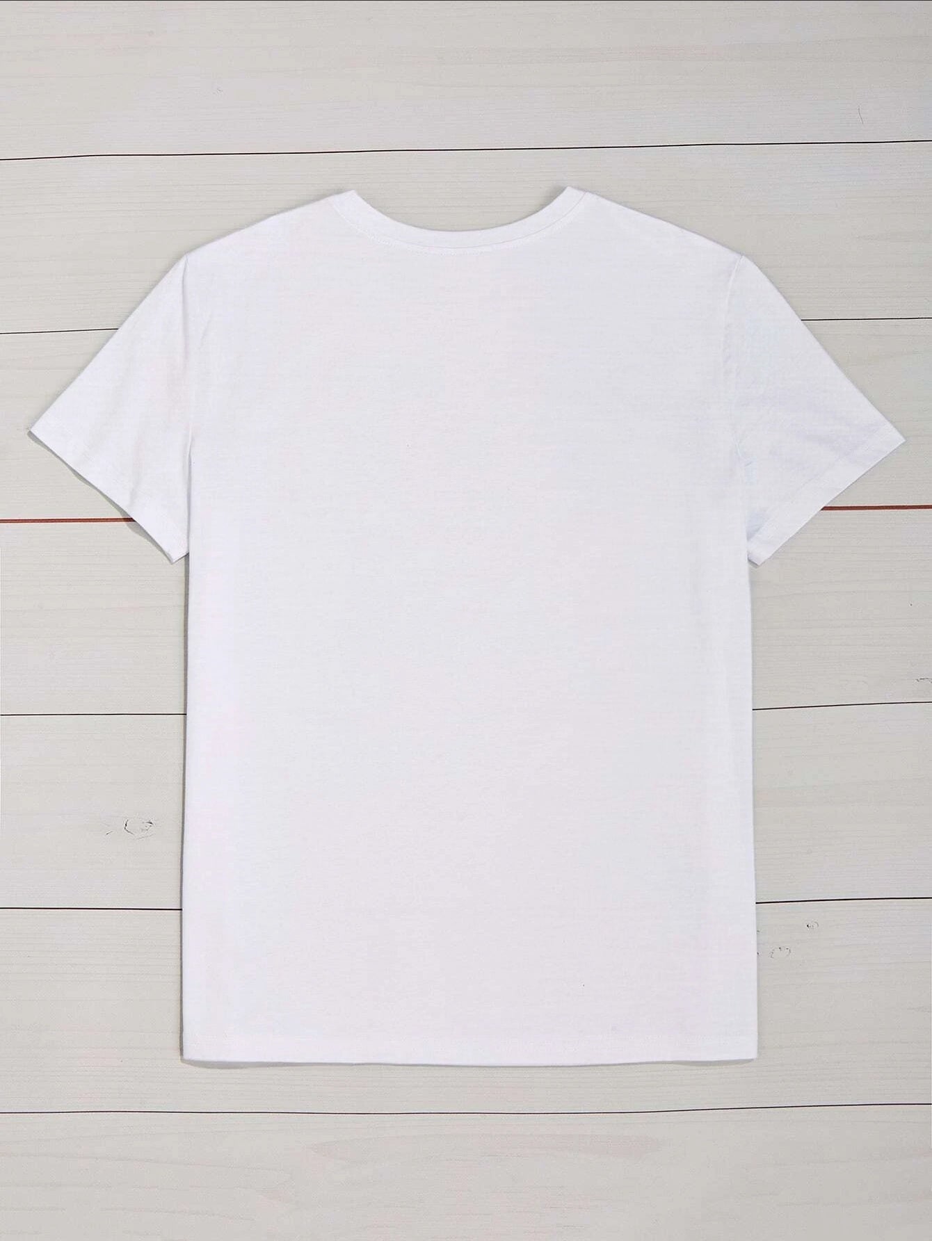 Chic Geometric Chicken Print Casual Crew Neck T-Shirt