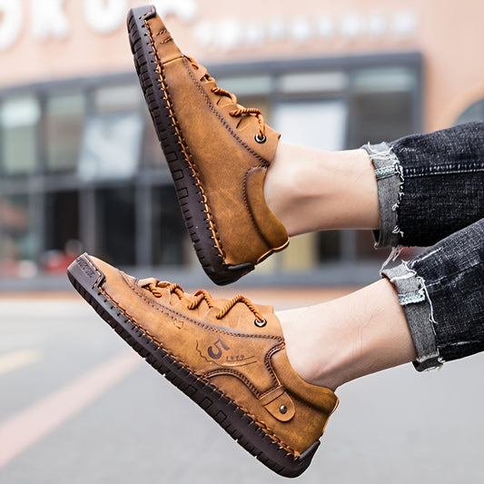 Hand-Stitched Casual Men's Outdoor Sneakers for All Seasons