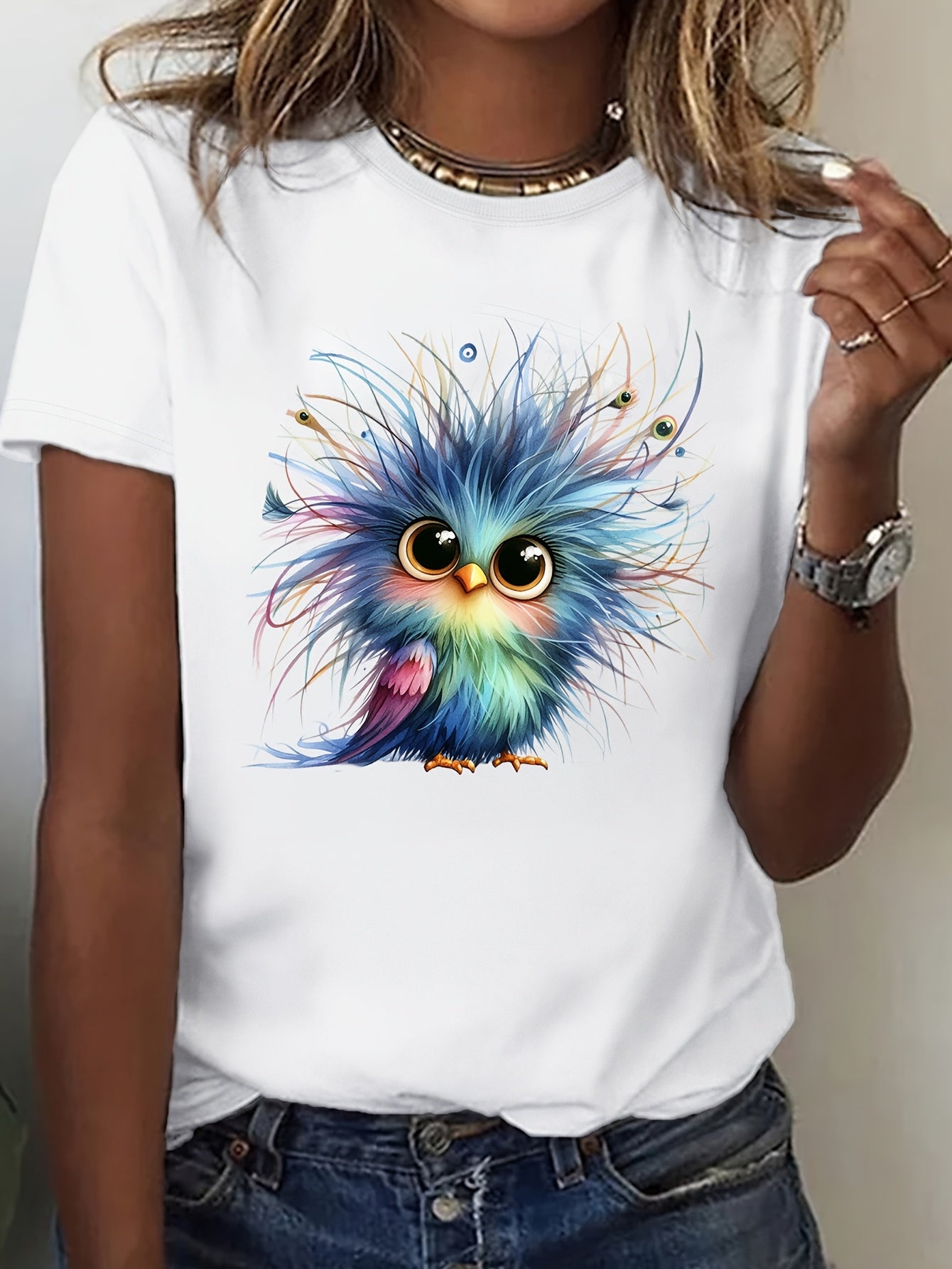 Funny Bird Women's Cute Comical Animal T-Shirt for Fun Fashion