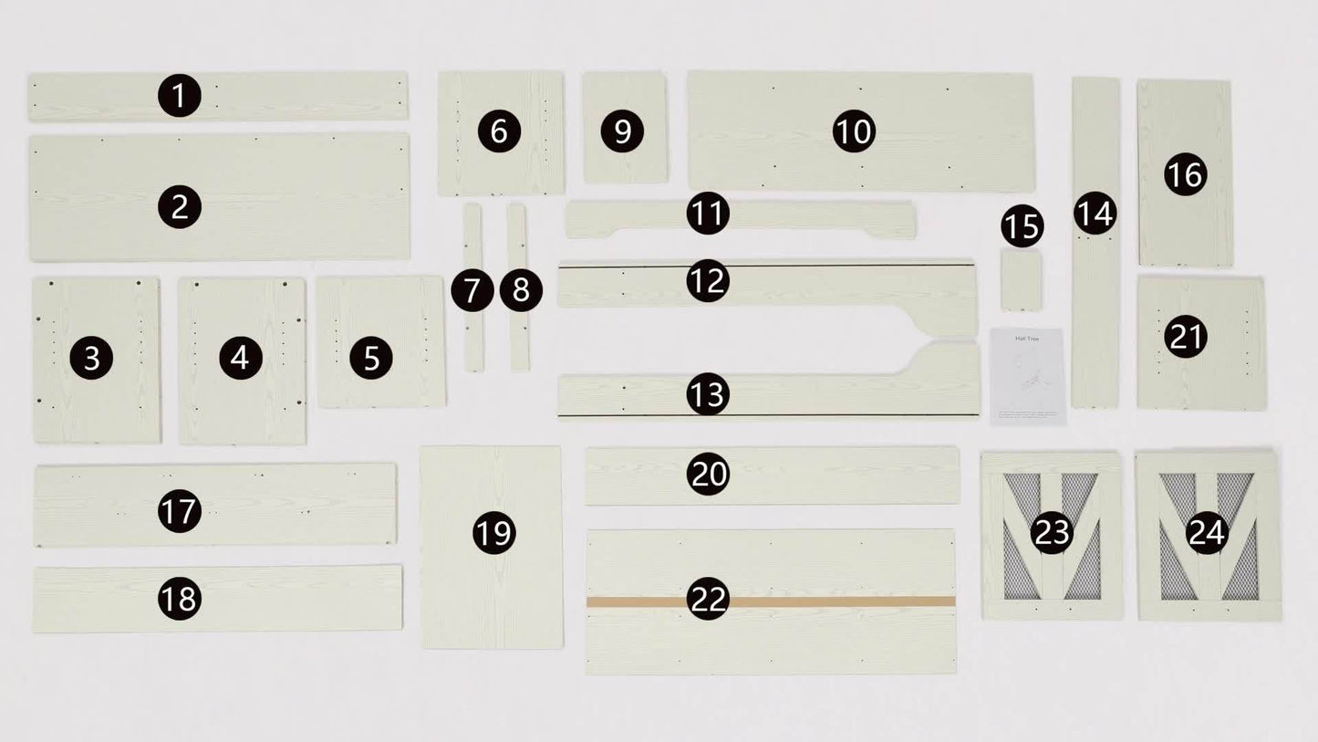 5-in-1 Hall Tree Bench with Shoe Storage and Coat Hooks