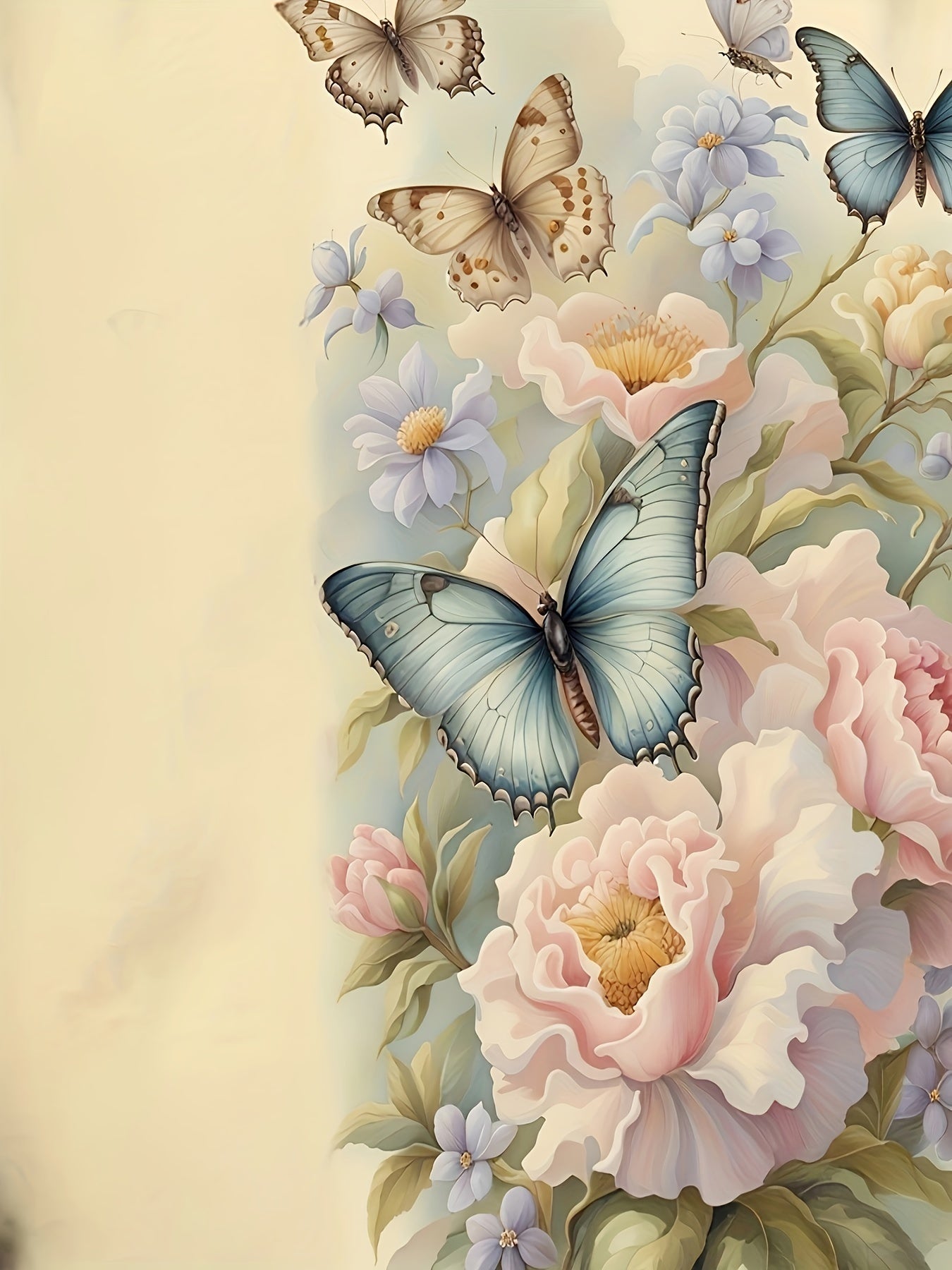 Women's Floral Butterfly Print Casual Crew Neck T-Shirt