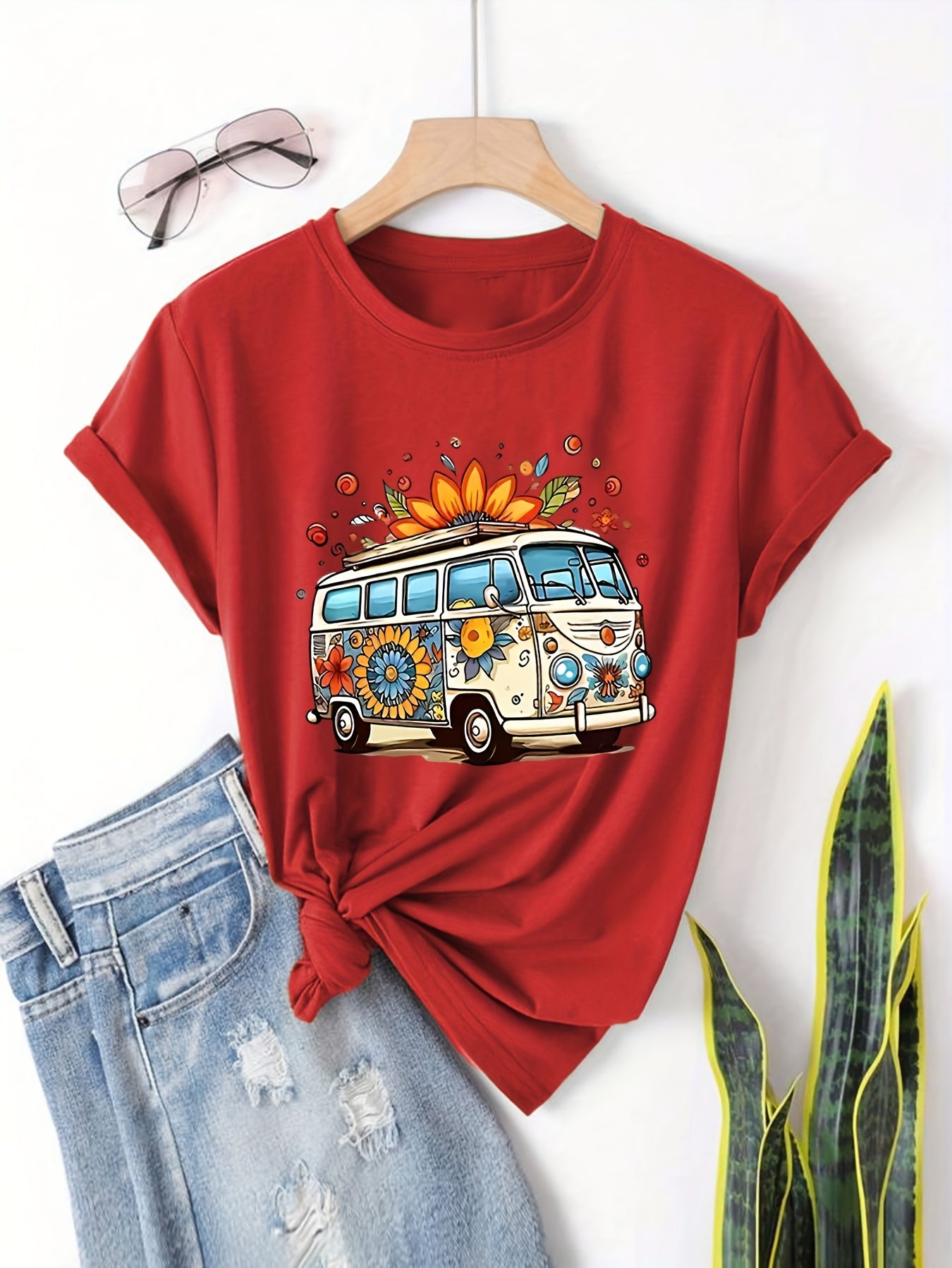 Creative Letter Print Casual T-Shirts for Women
