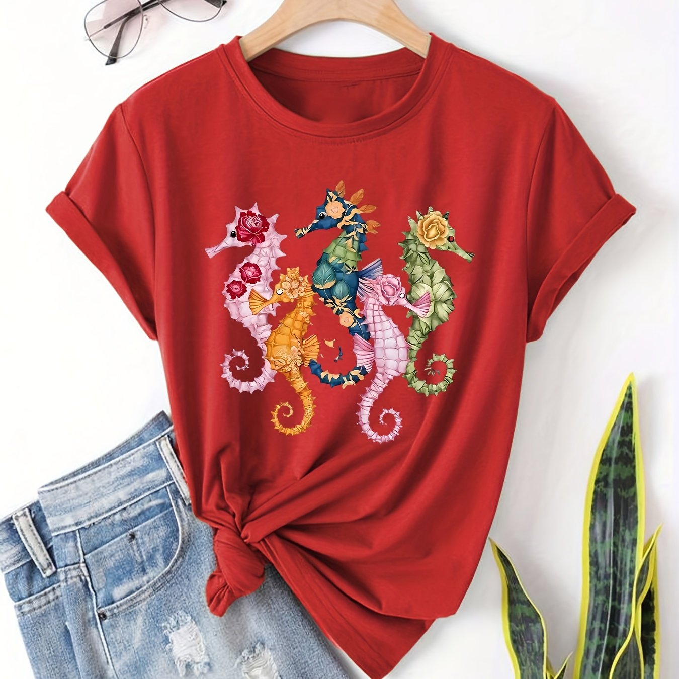 Retro Punk Dark Wind Pattern Casual T-Shirt for Women