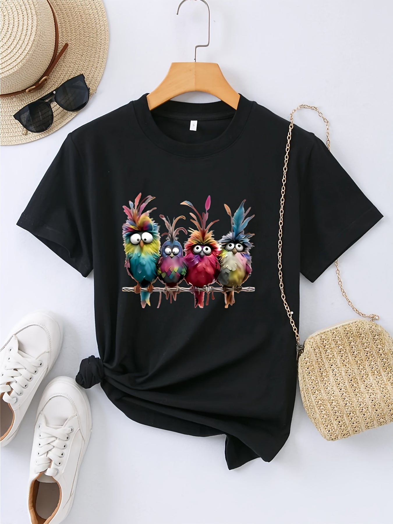 Pure Cotton Women's Casual Sports Printed Short Sleeve T-Shirt