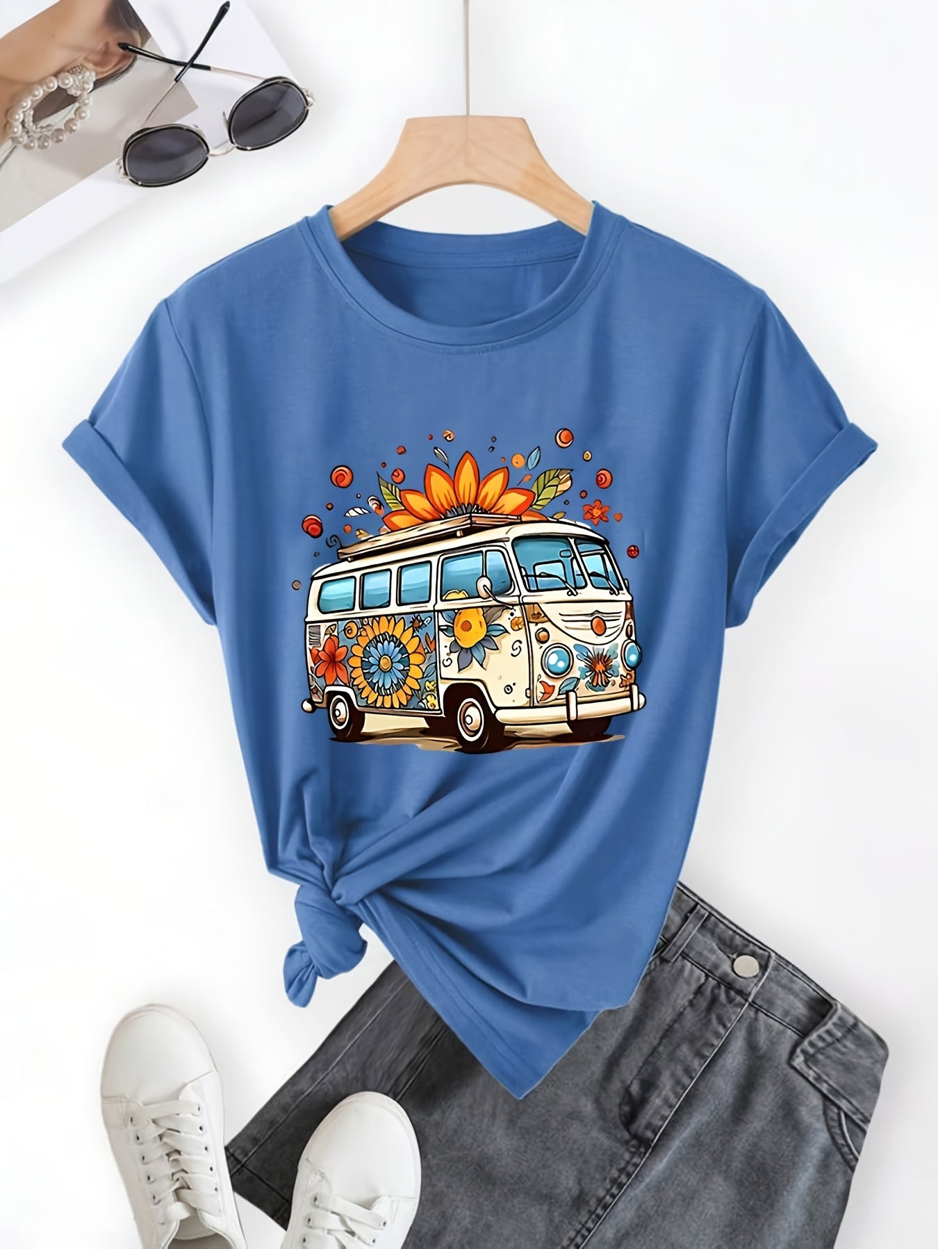 Creative Letter Print Casual T-Shirts for Women