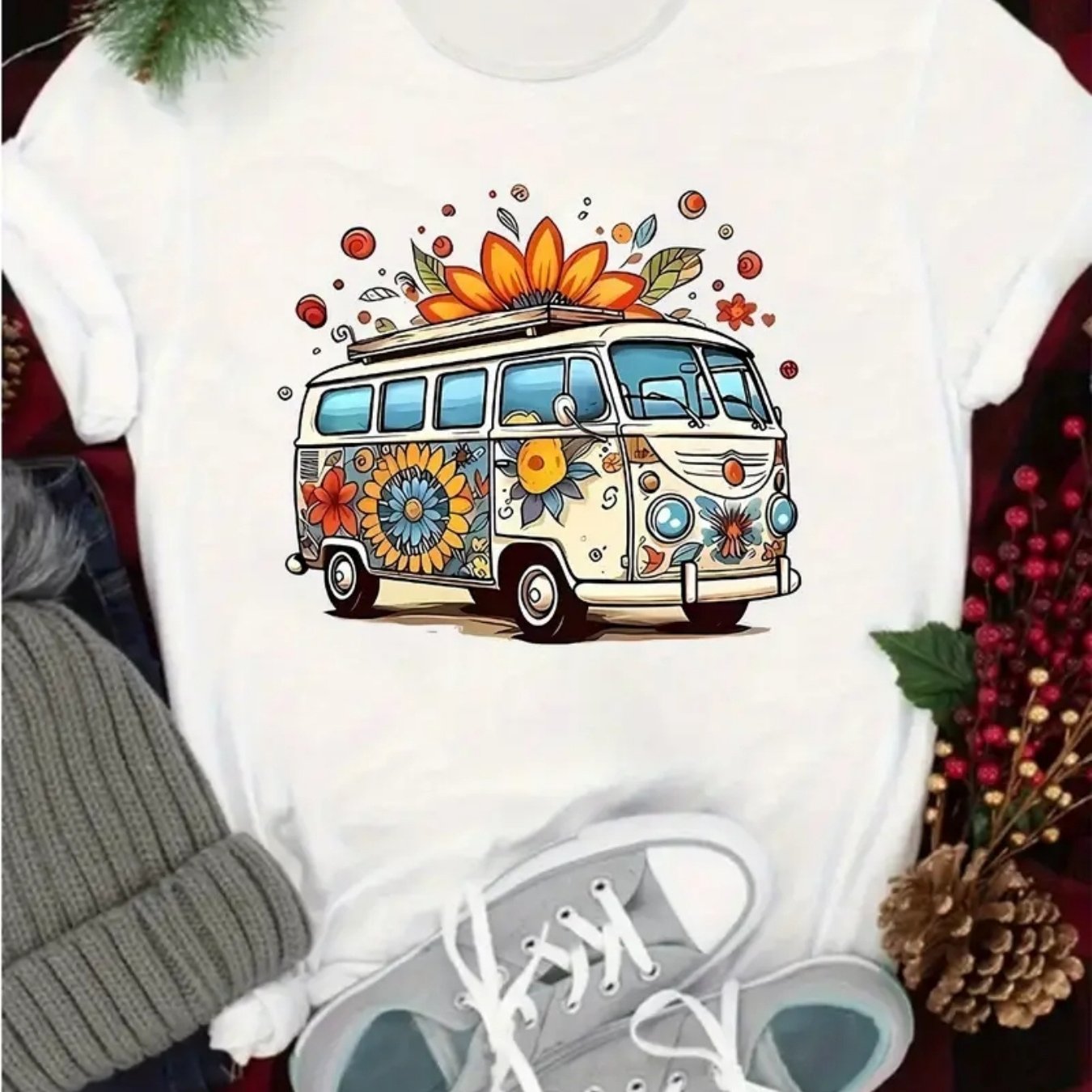 Creative Letter Print Casual T-Shirts for Women