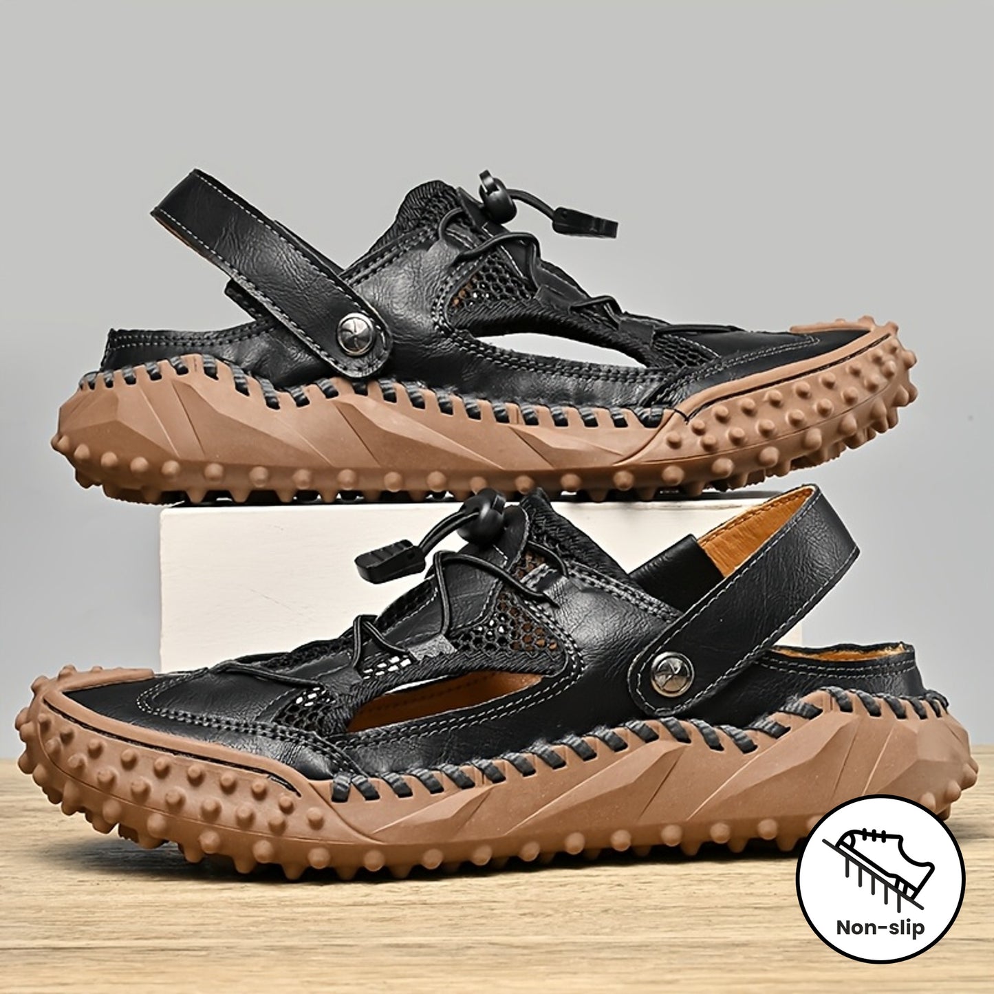 Men's Adjustable Slip-On Sandals for Outdoor and Casual Wear