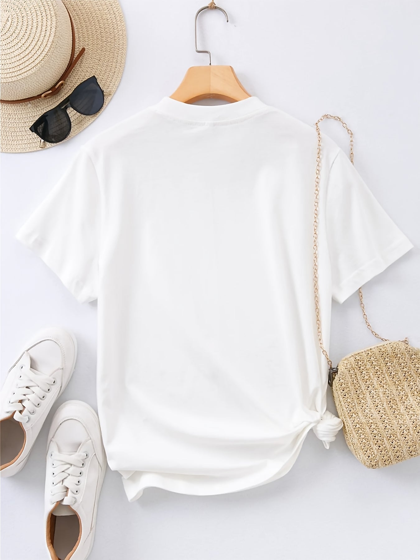 Pure Cotton Women's Casual Sports Printed Short Sleeve T-Shirt