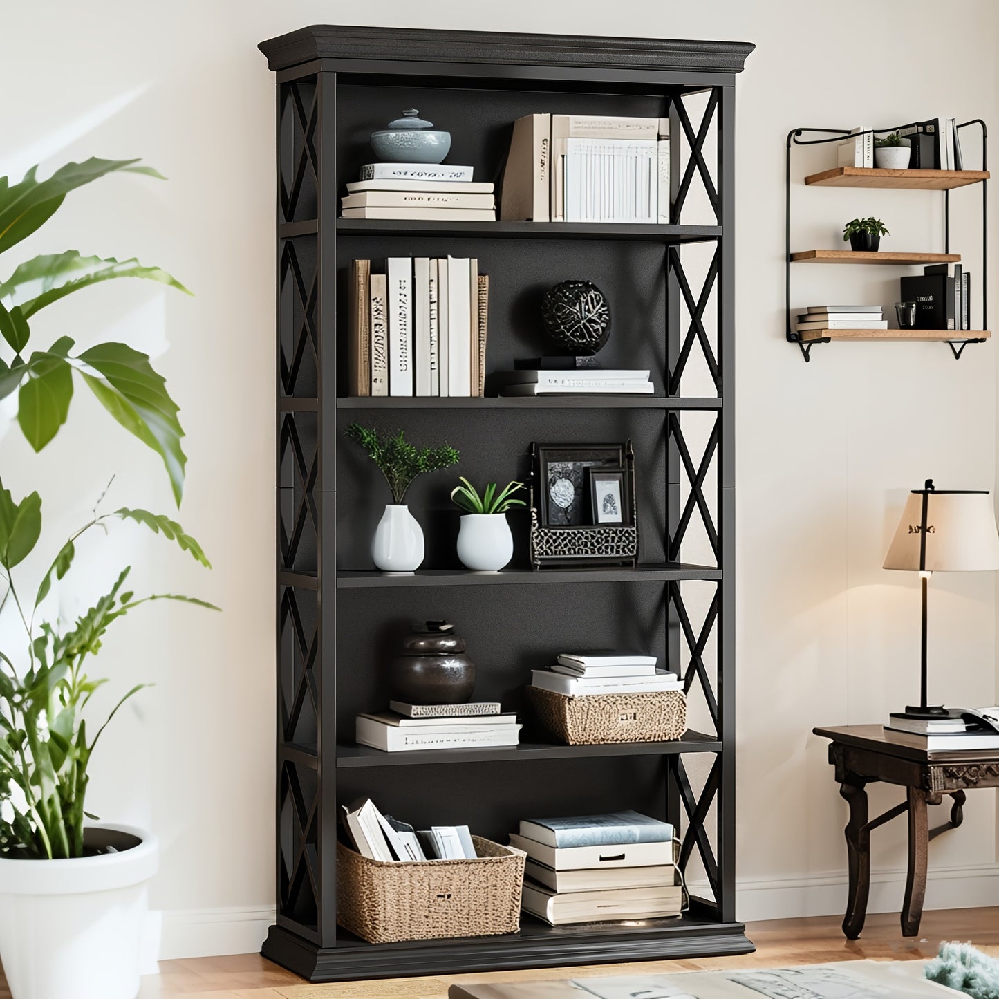 Industrial Bookshelves With Six Shelves For Home And Office