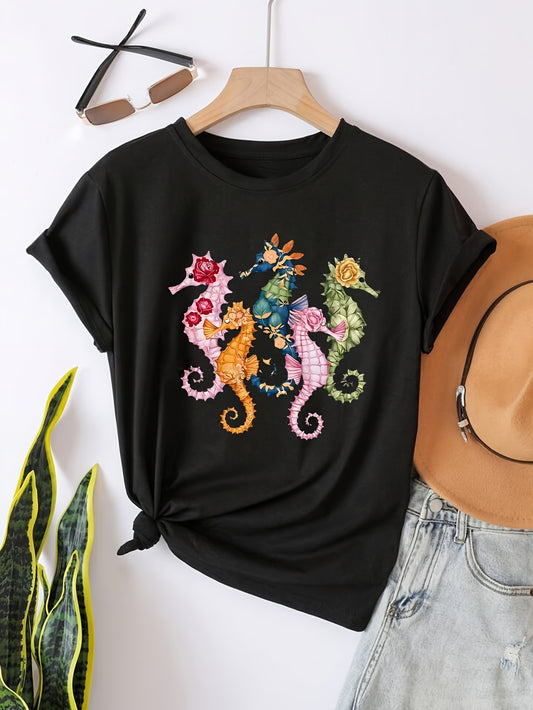 Retro Punk Dark Wind Pattern Casual T-Shirt for Women