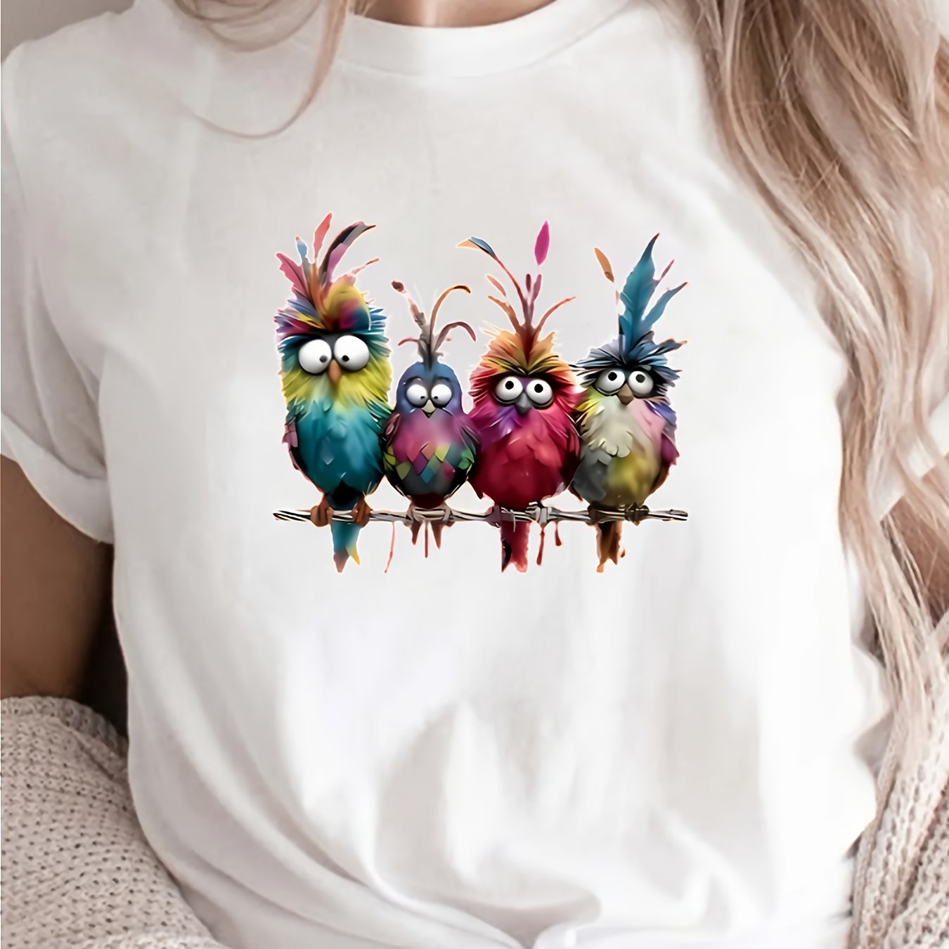 Pure Cotton Women's Casual Sports Printed Short Sleeve T-Shirt