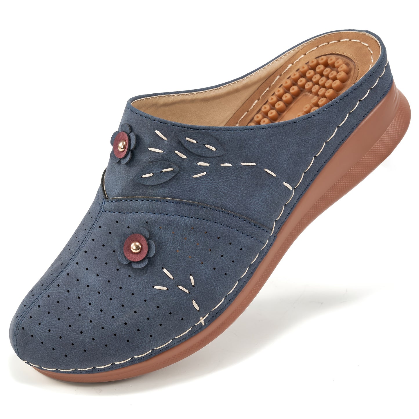 ECETANA Women's Casual Wedge Shoes with Floral Design and Comfort