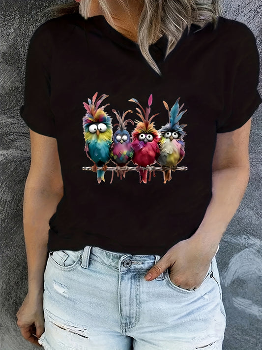 Pure Cotton Women's Casual Sports Printed Short Sleeve T-Shirt