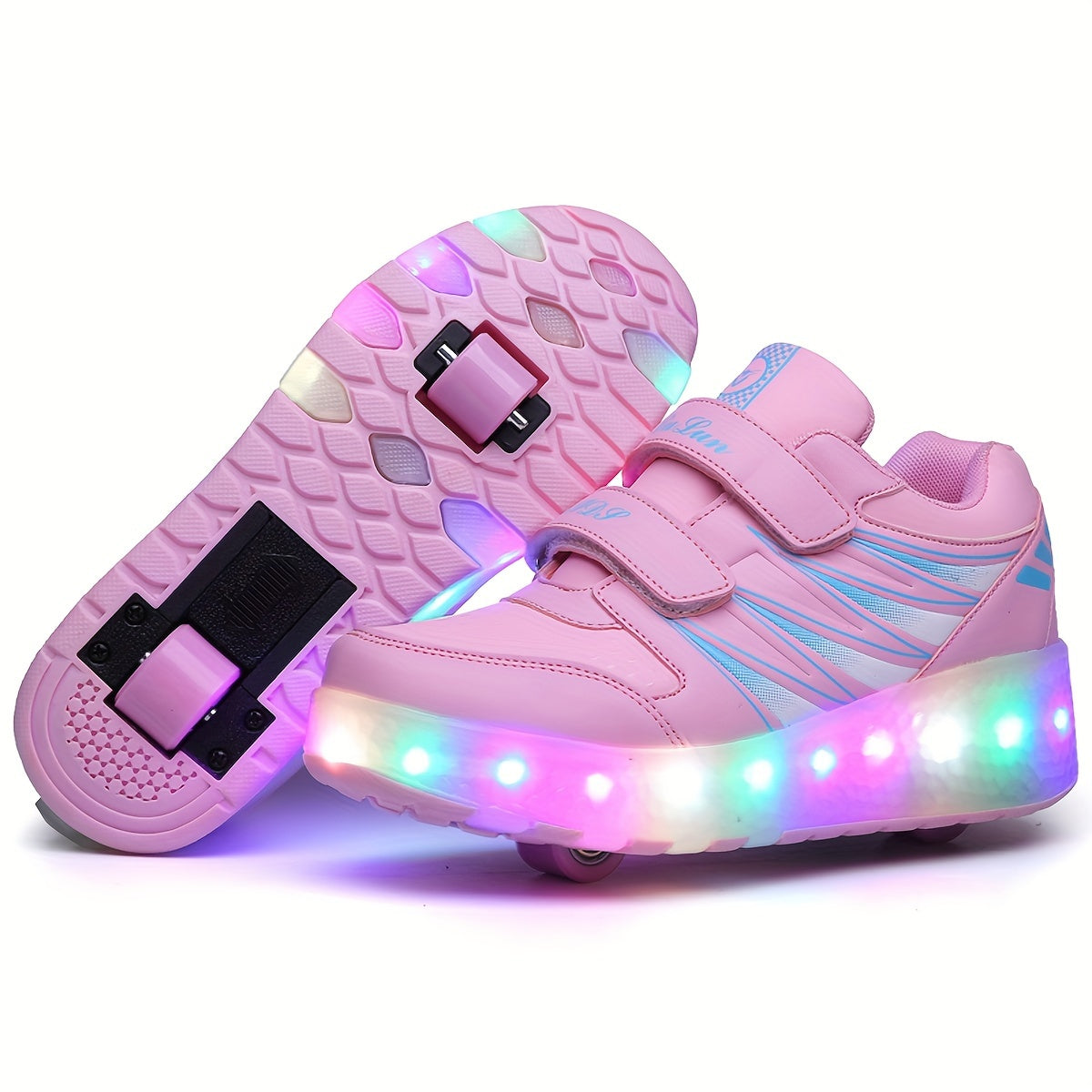 Girls LED Light Roller Shoes for Fun Outdoor Adventures
