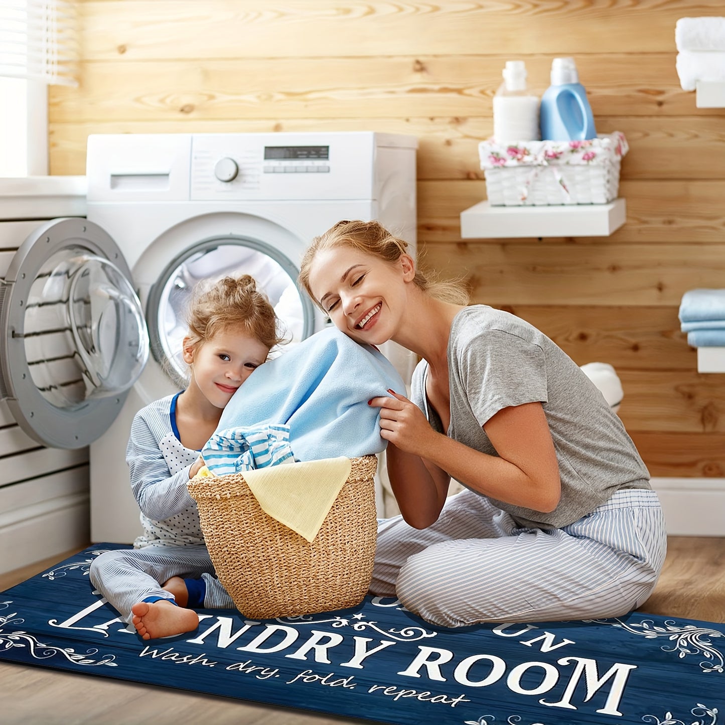 Non Slip Laundry Room Runner Rug for Home and Kitchen