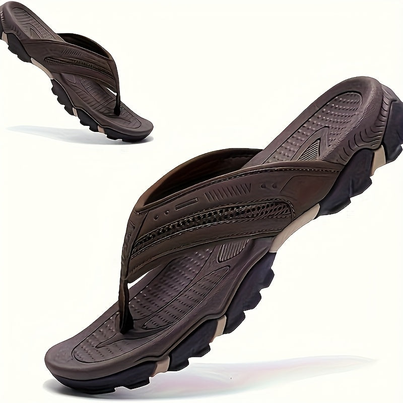 Mens Breathable Flip Flops For Indoor Outdoor Textured Sole