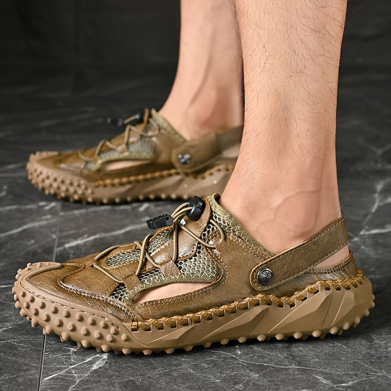 Men's Adjustable Slip-On Sandals for Outdoor and Casual Wear