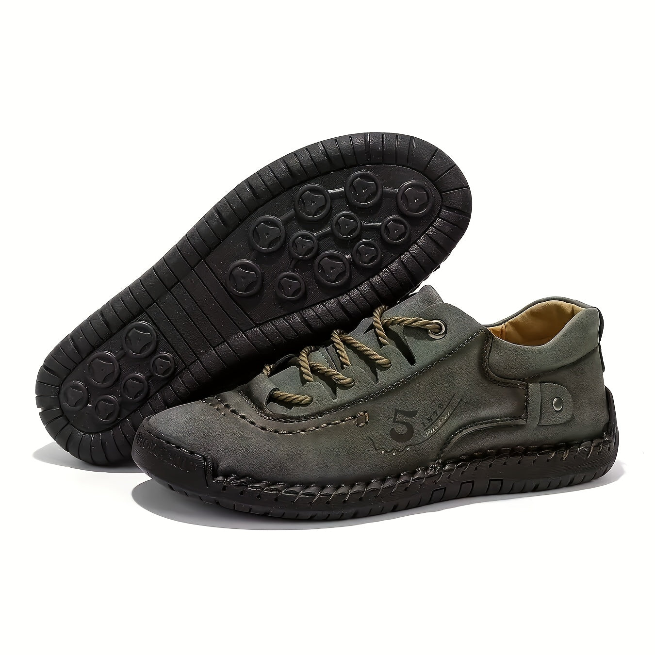 Hand-Stitched Casual Men's Outdoor Sneakers for All Seasons