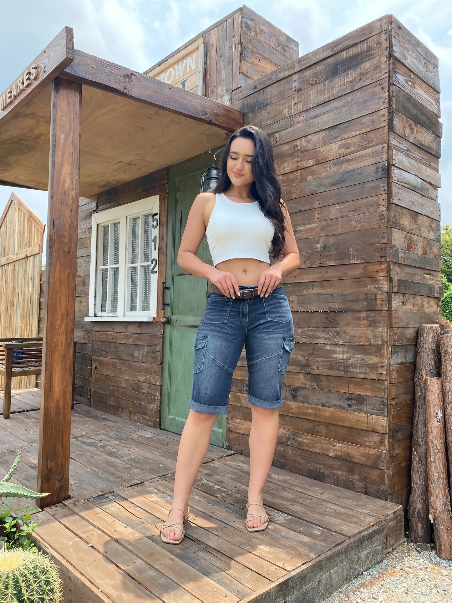 Casual Women’s Five Points Cargo Jeans for Comfortable Summer Wear