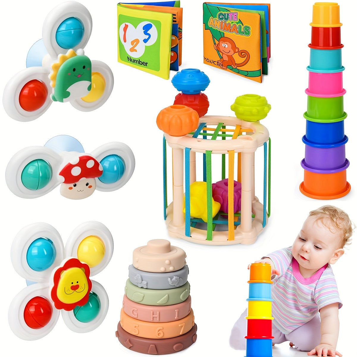 6 In 1 Sensory Learning Toy Set for Infants and Toddlers