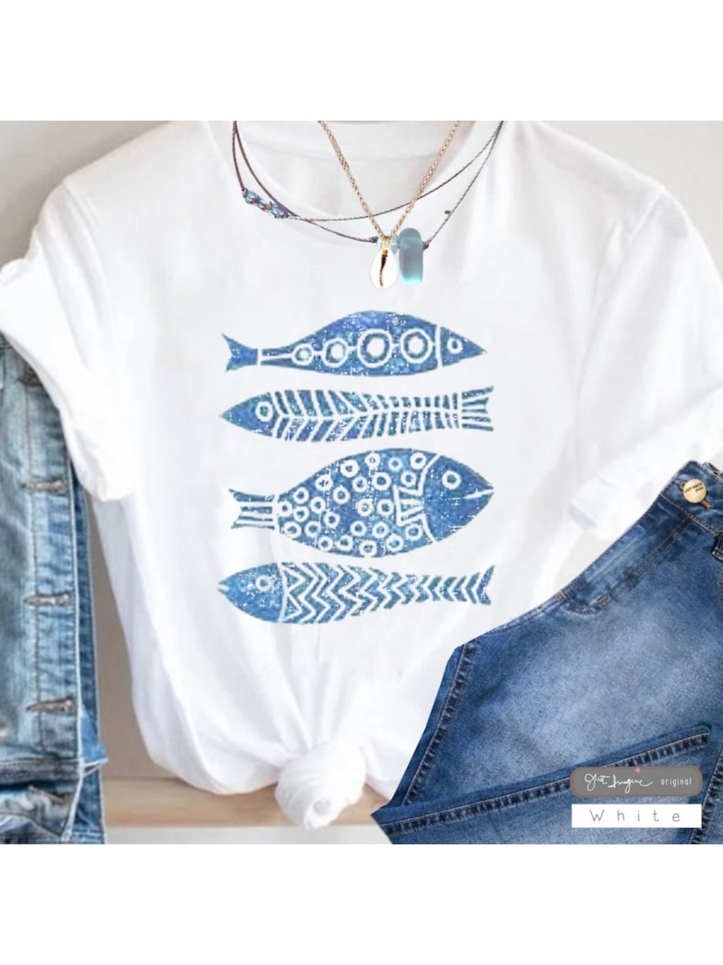 Women's Graphic Fish Print Casual Crewneck T-Shirt for Summer