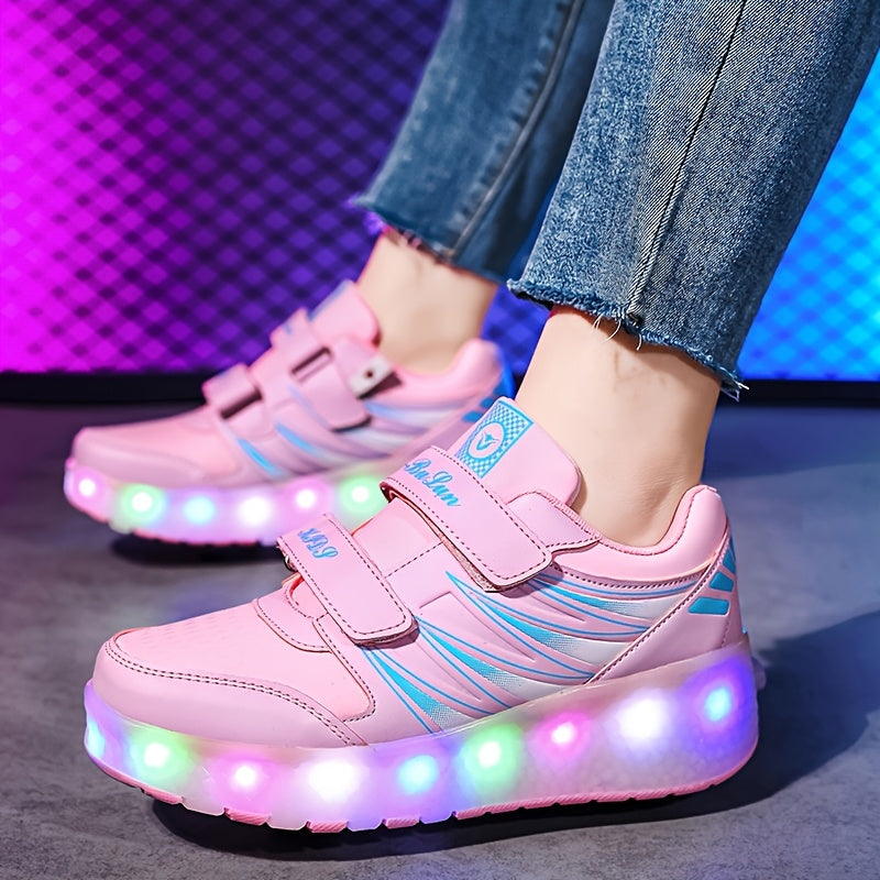 Girls LED Light Roller Shoes for Fun Outdoor Adventures
