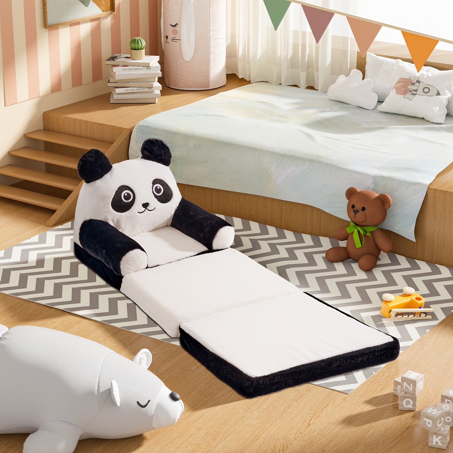 Kids 2-in-1 Folding Sofa Chair for Comfortable Playtime Relaxation