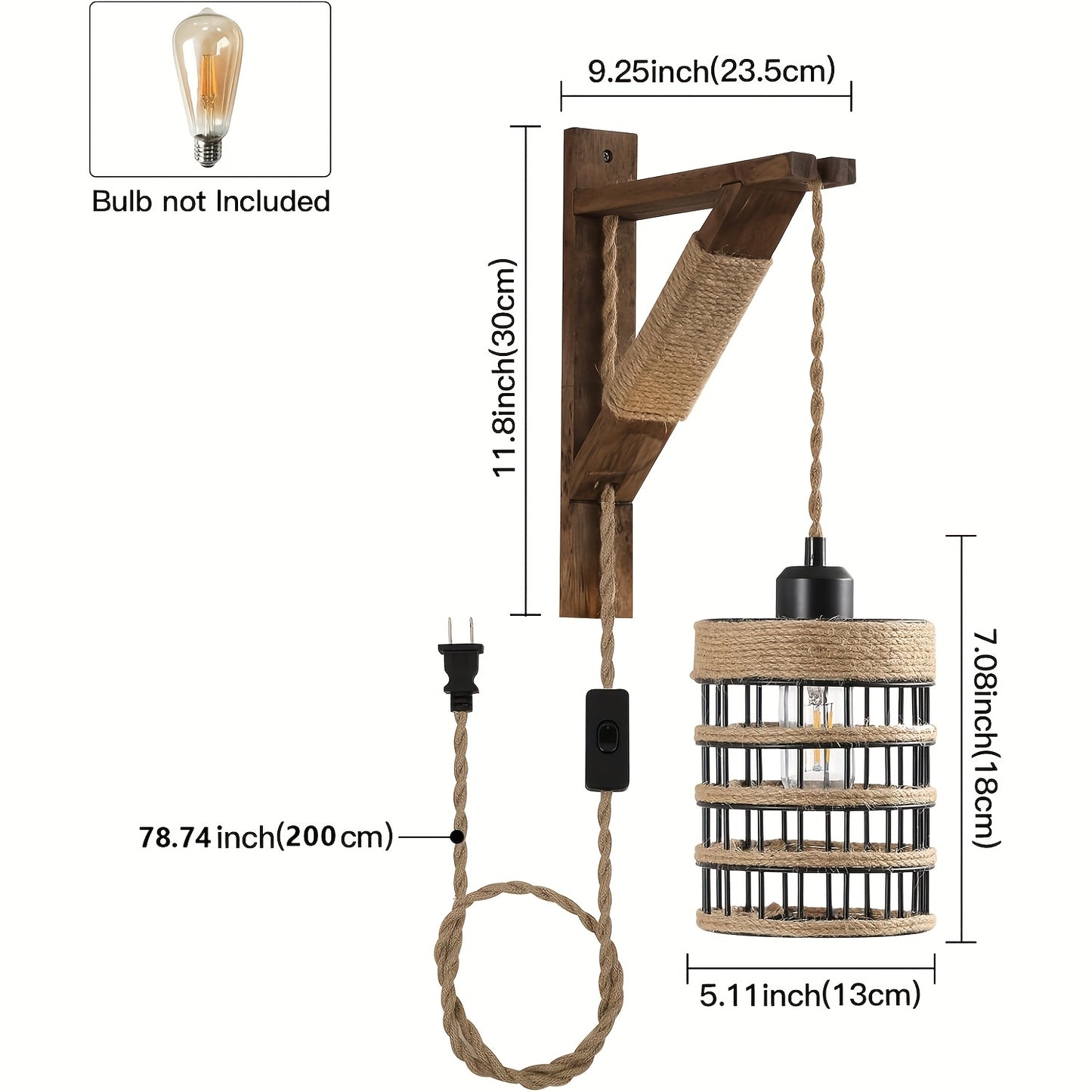 Rustic Plug In Wall Sconces Set For Cozy Home Decor