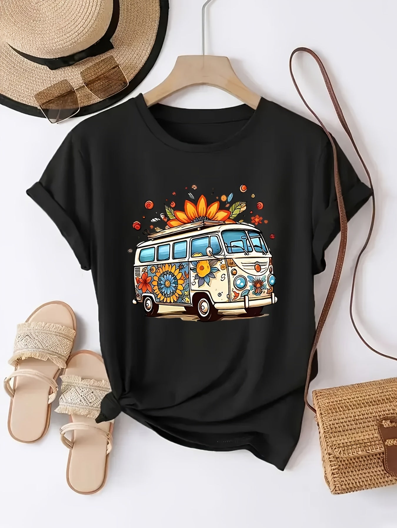 Creative Letter Print Casual T-Shirts for Women