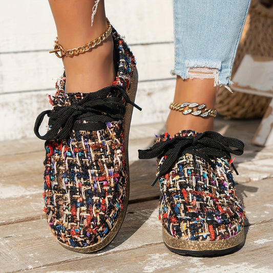 Cozy Women's Casual Lace-Up Sneakers for Everyday Comfort