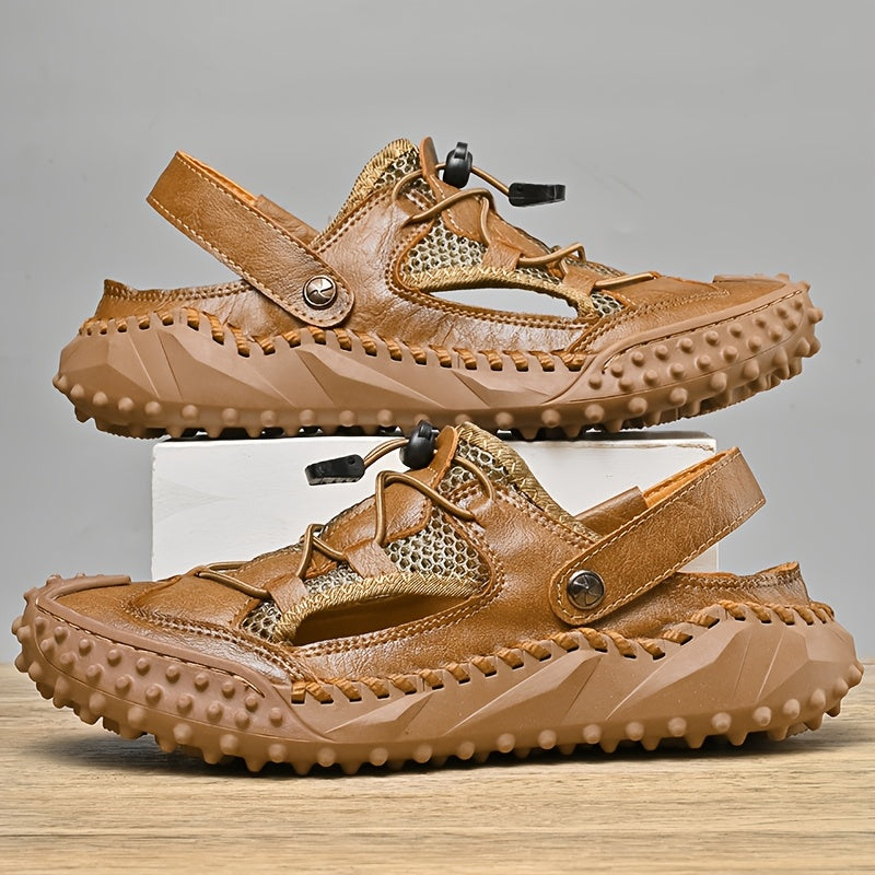 Men's Adjustable Slip-On Sandals for Outdoor and Casual Wear