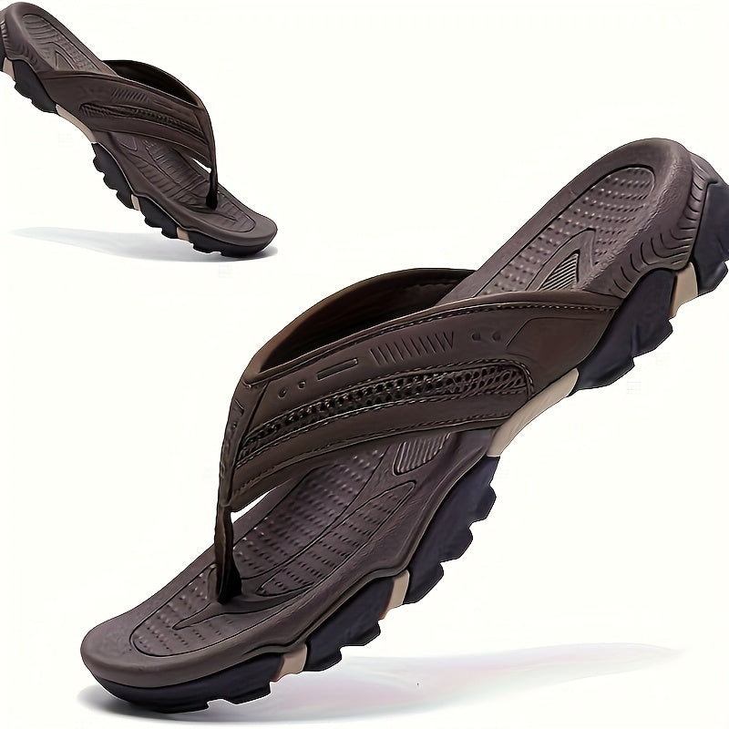 Mens Breathable Flip Flops For Indoor Outdoor Textured Sole