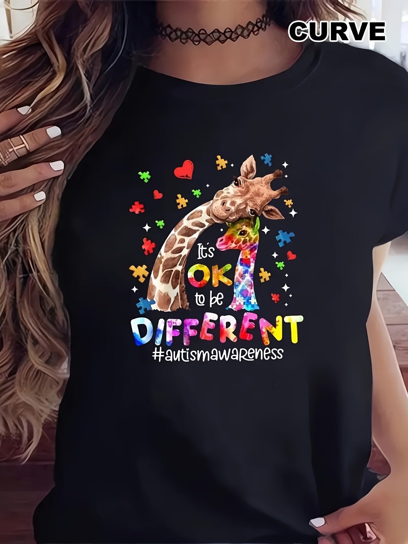 Women's Giraffe Print T-Shirt for Casual Allseason Fashion