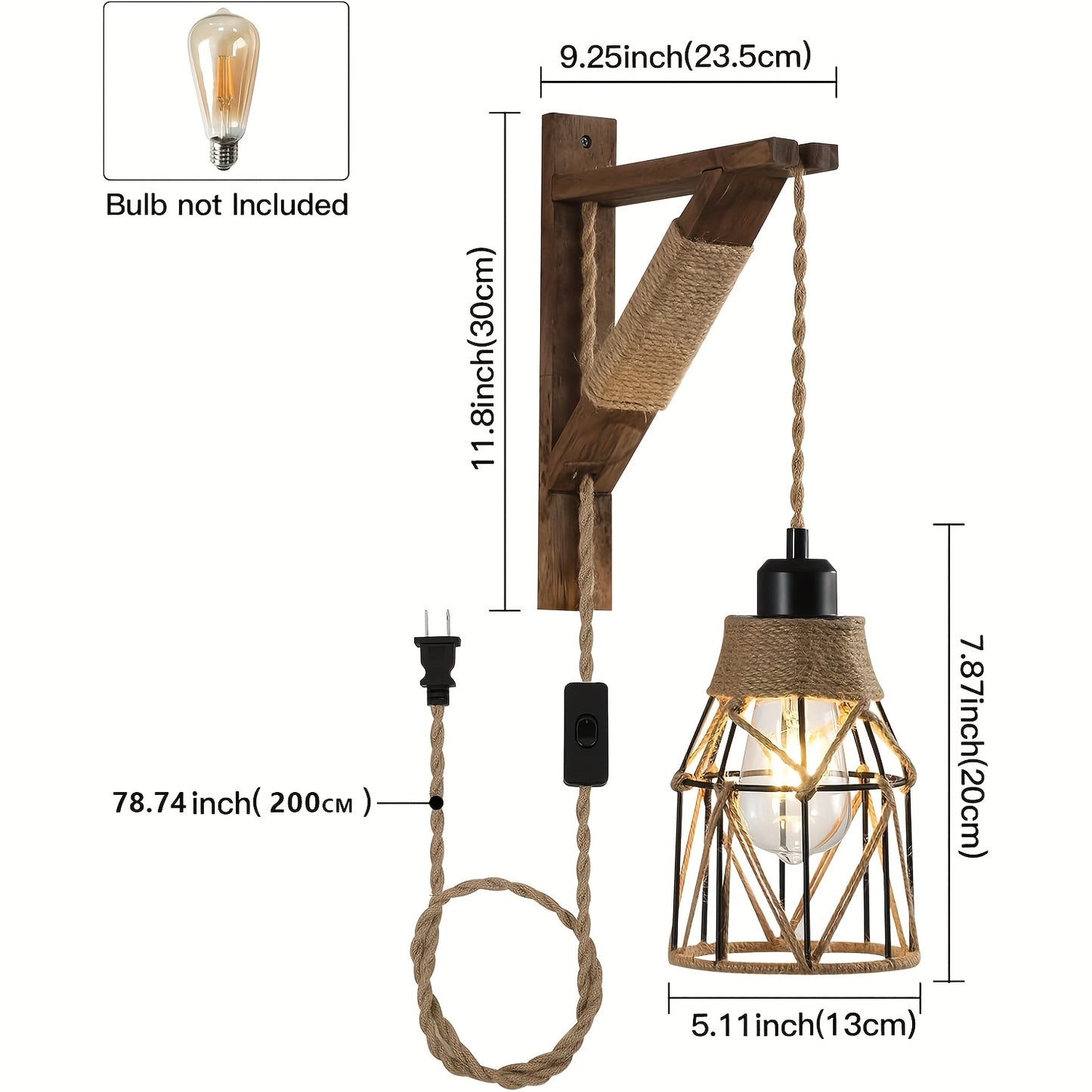 Rustic Plug In Wall Sconces Set For Cozy Home Decor