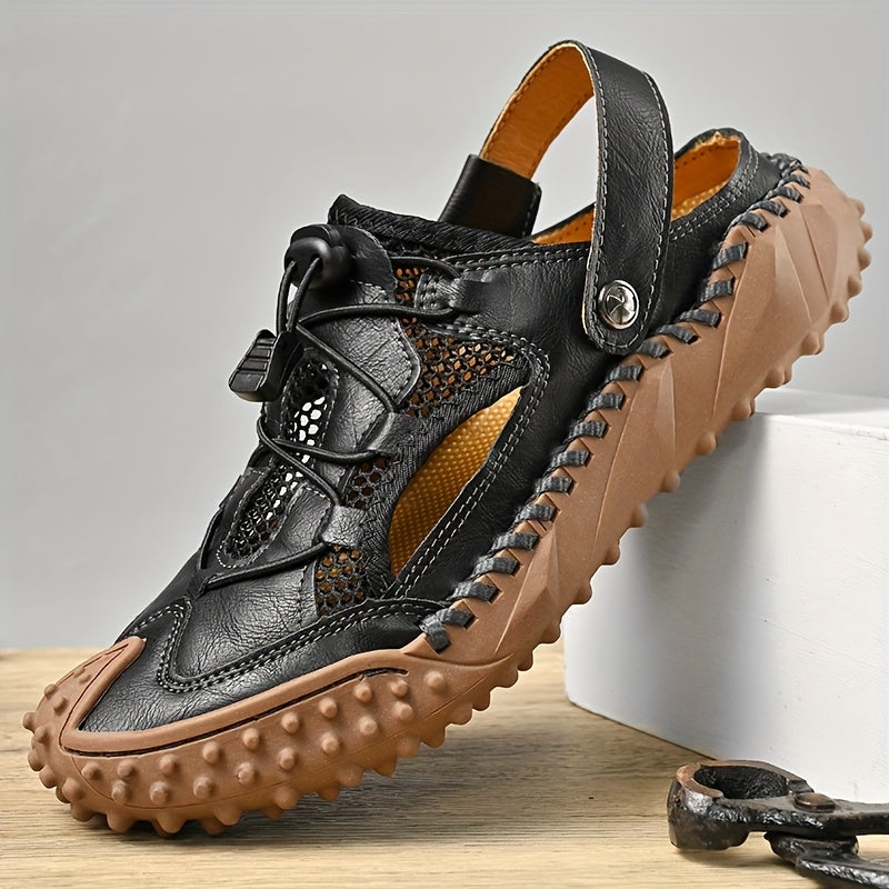 Men's Adjustable Slip-On Sandals for Outdoor and Casual Wear