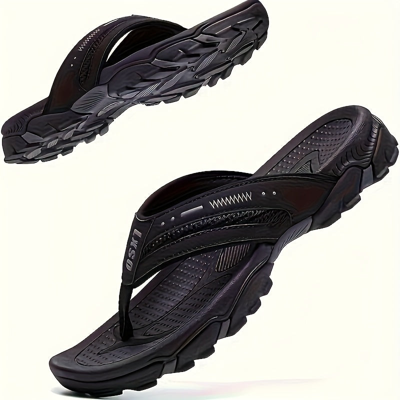 Mens Breathable Flip Flops For Indoor Outdoor Textured Sole