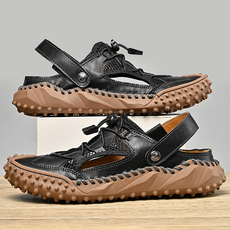 Men's Adjustable Slip-On Sandals for Outdoor and Casual Wear