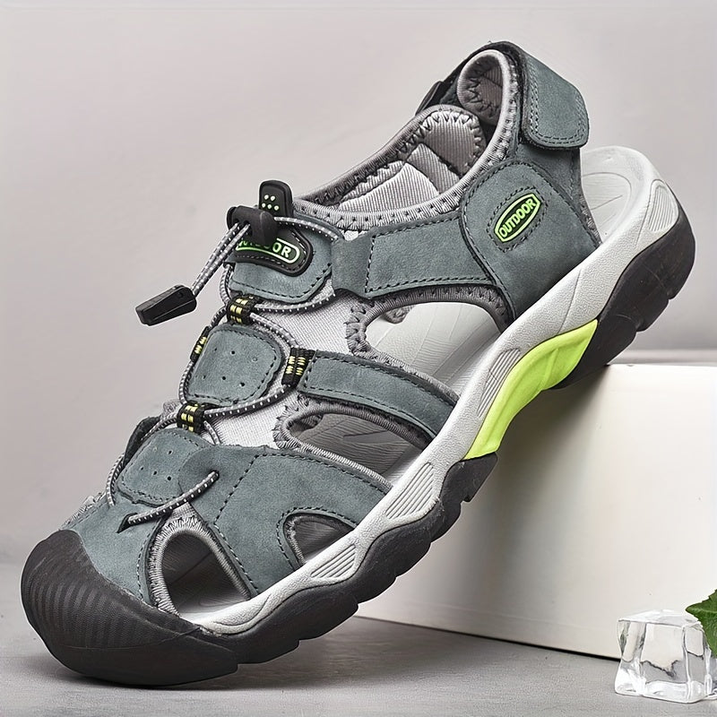 Men's Casual Leather Sandals for Outdoor Activities and Beach