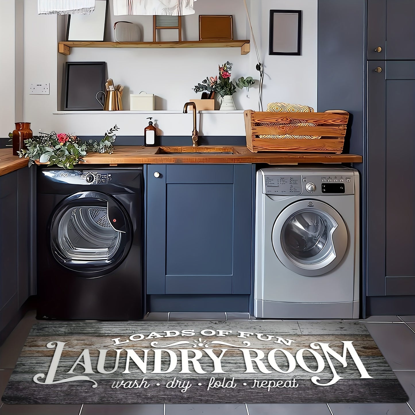 Non Slip Laundry Room Runner Rug for Home and Kitchen