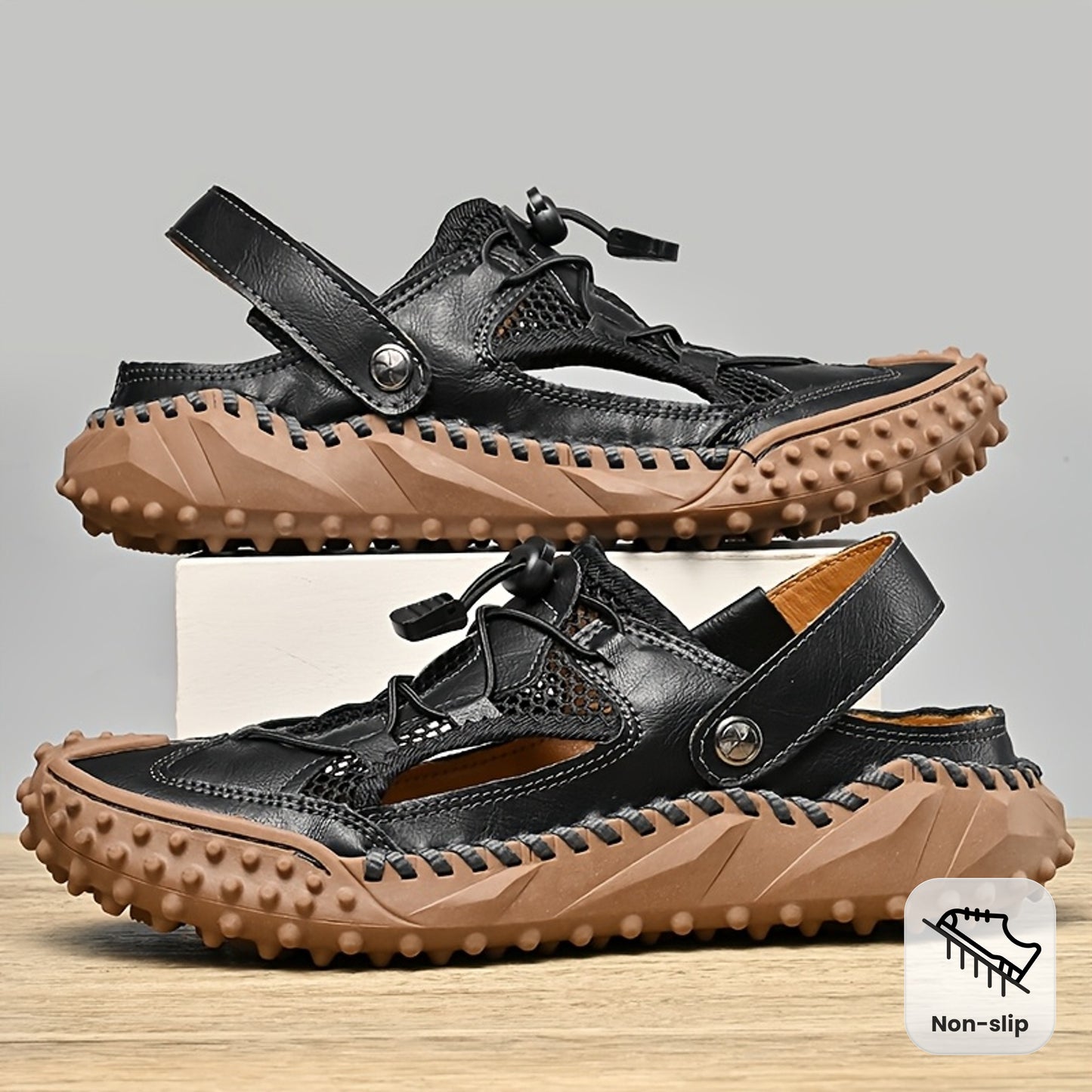 Men's Adjustable Slip-On Sandals for Outdoor and Casual Wear