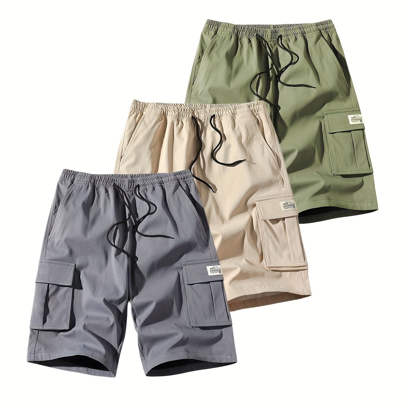Men's Cargo Shorts 3-Pack Bundle for Versatile Outdoor Activities