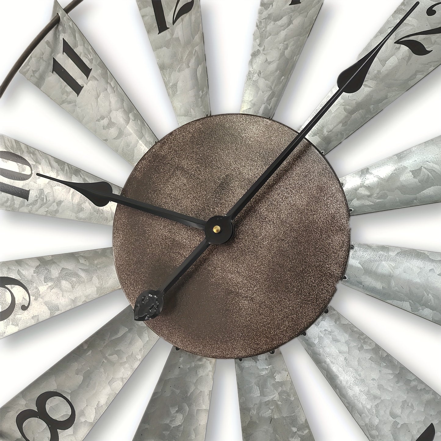 Large Farmhouse Decor Metal Clock for Home and Kitchen