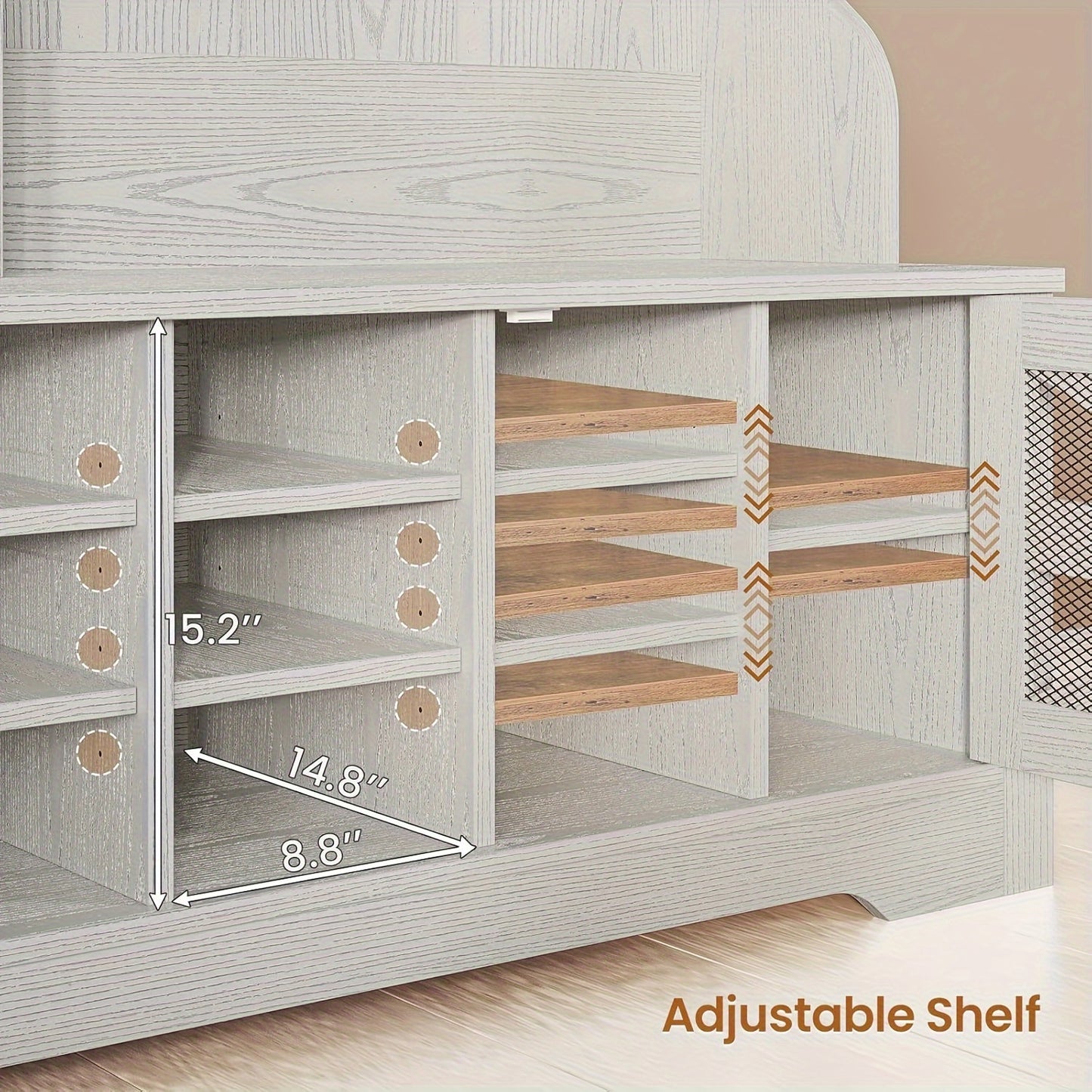 5-in-1 Hall Tree Bench with Shoe Storage and Coat Rack