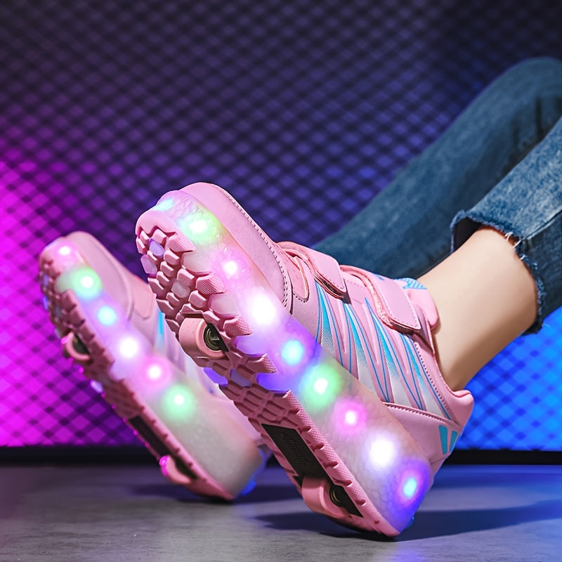 Girls LED Light Roller Shoes for Fun Outdoor Adventures