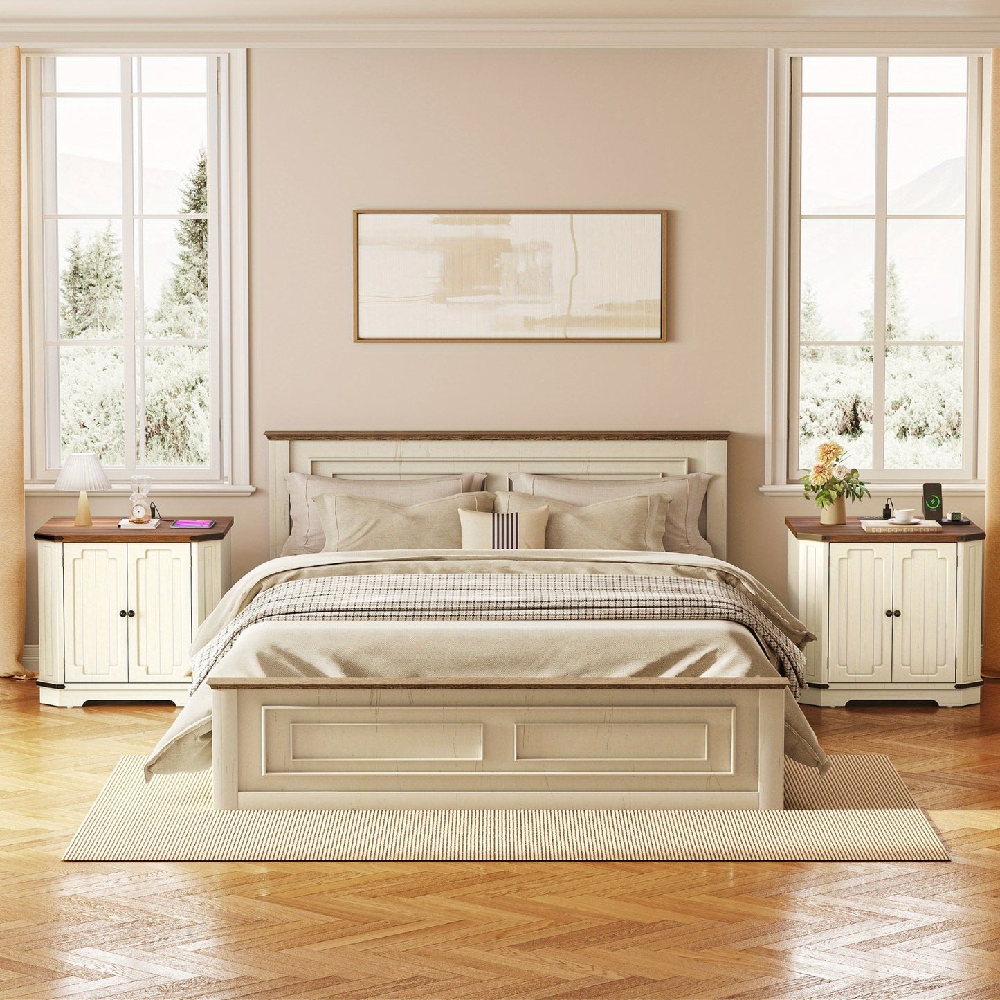 Rustic Office Storage Cabinet With Power Socket And Adjustable Shelves