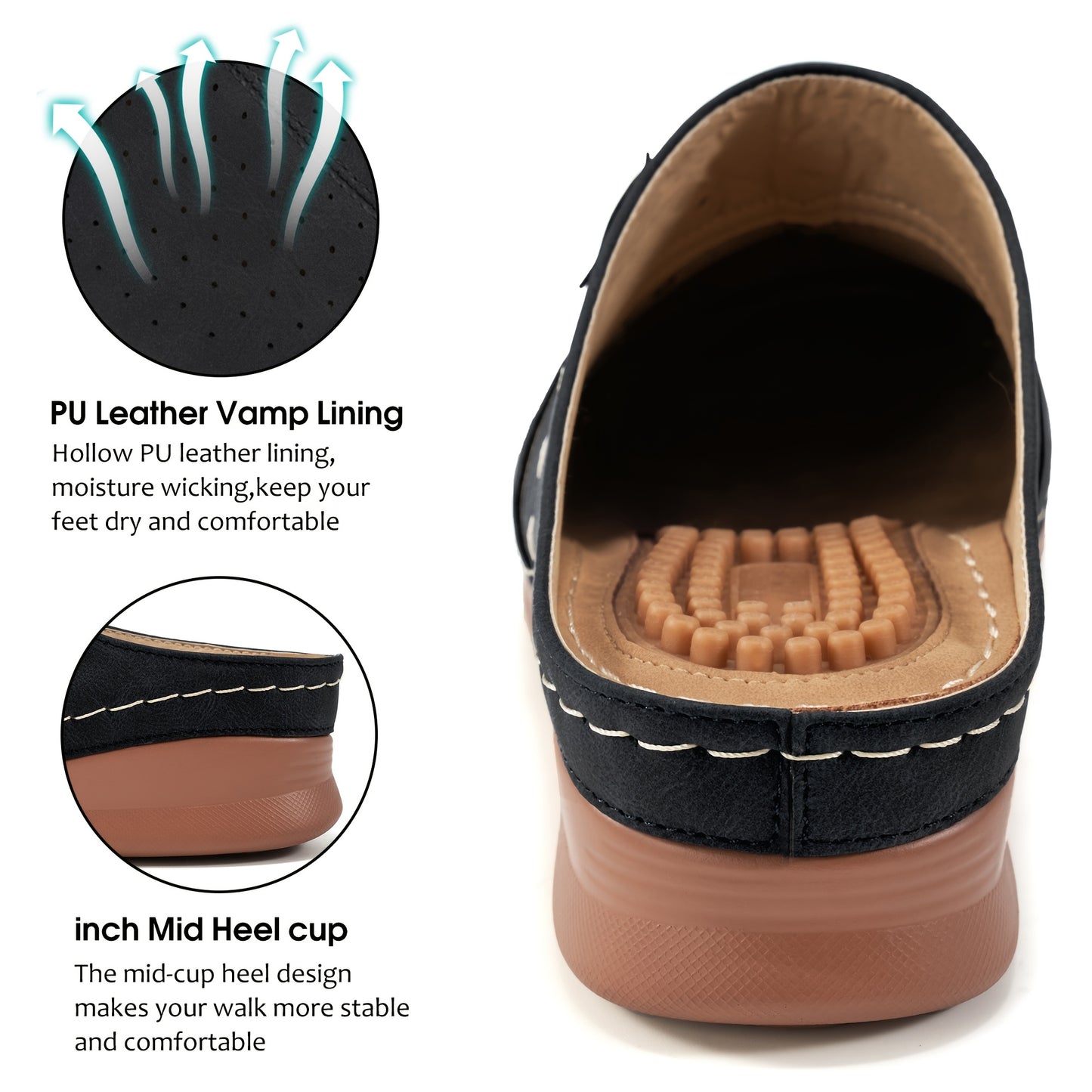 ECETANA Women's Casual Wedge Shoes with Floral Design and Comfort