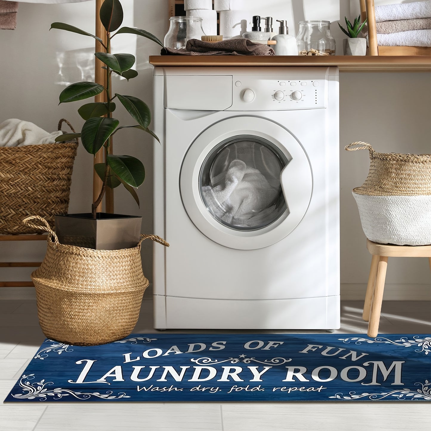 Non Slip Laundry Room Runner Rug for Home and Kitchen