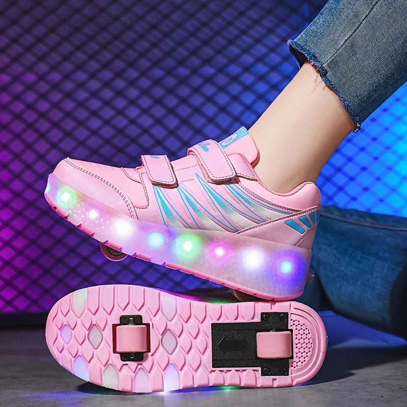 Girls LED Light Roller Shoes for Fun Outdoor Adventures